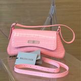 Balenciaga 巴黎世家 淺粉蛇皮壓紋 肩背包 側背包 斜背包