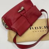 BURBERRY 紅色 牛角包 肩背包 腋下包 手提包 側背包
