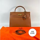 HERMES 口C刻 金棕 KELLY 35 手提包