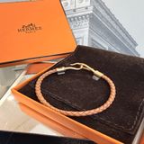 HERMES✨棕色編織Jumbo手環