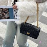Chanel  2.55小號 黑金全配 近全新
