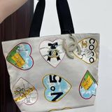 CHANEL 香奈兒 Coco Hearts Tote 帆布 愛心印花 托特包 肩背包 手提包 購物包 購物袋