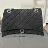 Balenciaga 巴黎世家 黑色牛仔/丹寧沙漏包 Hourglass