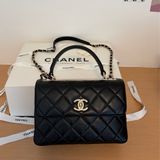 「全新從未使用」Chanel Trendy CC Handle 25cm 小羊皮香檳金