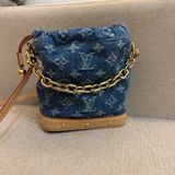Louis Vuitton新款Nano Noé 藍色Monogram圖案牛仔布水桶包
