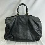 斷捨離急售！GUCCI 黑色 GUCCISSIMA皮革GG logo壓紋2WAY 旅行袋（guccissima 206501）