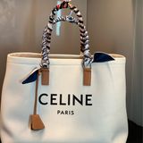 【近全新正品】Celine Cabas Tote  帆布托特包－大號（附保卡、訂製內袋與雙風格絲巾）