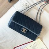 CHANEL  香奈兒雙色拼色徽章牛仔CF20大mini 必收稀缺包款