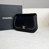 🖤 CHANEL 黑銀滾邊翻蓋南瓜包 🖤