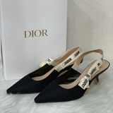 DIOR KDC200 J'Adior 露跟高跟鞋 黑色科技布料 晚宴鞋