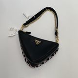 Prada Symbole Small Double Bag 黑×粉｜近新｜附原廠防塵袋