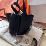Hermès Picotin Lock 18 Noir 黑色／銀扣 W