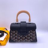 Goyard 戈雅mini saigon迷你西貢包 黑色四季百搭 木質手柄 包身超輕 尺寸：20x8x15cm