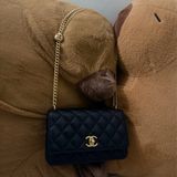 Chanel 愛心調節扣woc 經典荔枝牛 芯片款