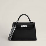 Hermes Sangle Cavale 25mm帆布銀扣背帶