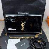 YSL聖羅蘭，漆皮kate黑金鍊條腋下包