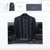 Chanel 94年黑色字母真丝衬衫
