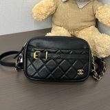 Chanel 香奈兒 黑金迷你相機包 26開無卡 16*12