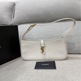 YSL Le 5 A 7 IN SMOOTH LEATHER hobo 腋下包 白色復古金扣