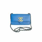 Chanel香奈兒大雙C 扣特殊皮信封鏈條包