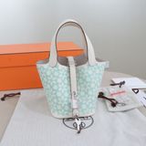 Hermès 愛馬仕 Micro Picotin Lock 14 銀扣菜籃子，U刻 尺寸12.5*10.5*12.5，配件盒子防塵袋吊牌鎖鑰匙