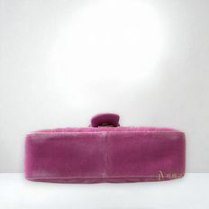 JY0374-GUCCI MARMONT 粉絲絨布復古金釦鑲寶石小號下蓋斜肩背包 443497-4