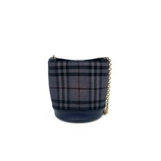 BURBERRY 藍黑拼色 水桶 肩背包-1
