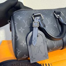 LV keepall 25 黑灰老花-1