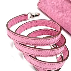 🌈Hermes🌸 Kelly Tiny 迷你凱莉包🌸 5P櫻花粉銀扣🌟Epsom皮🌟框O刻🌟KellyTiny🌟HermesKelly🌟愛馬仕🌟-10