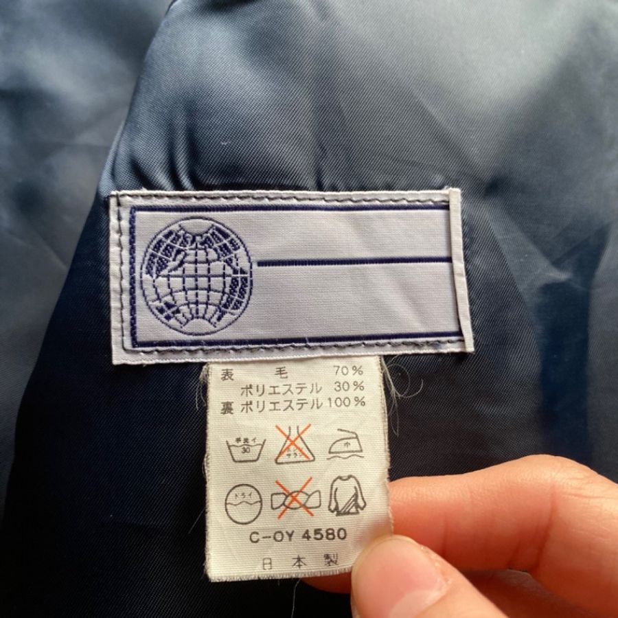 藏私·Collection_日本製羊毛冬季學生兩本線水手服古著上衣-5