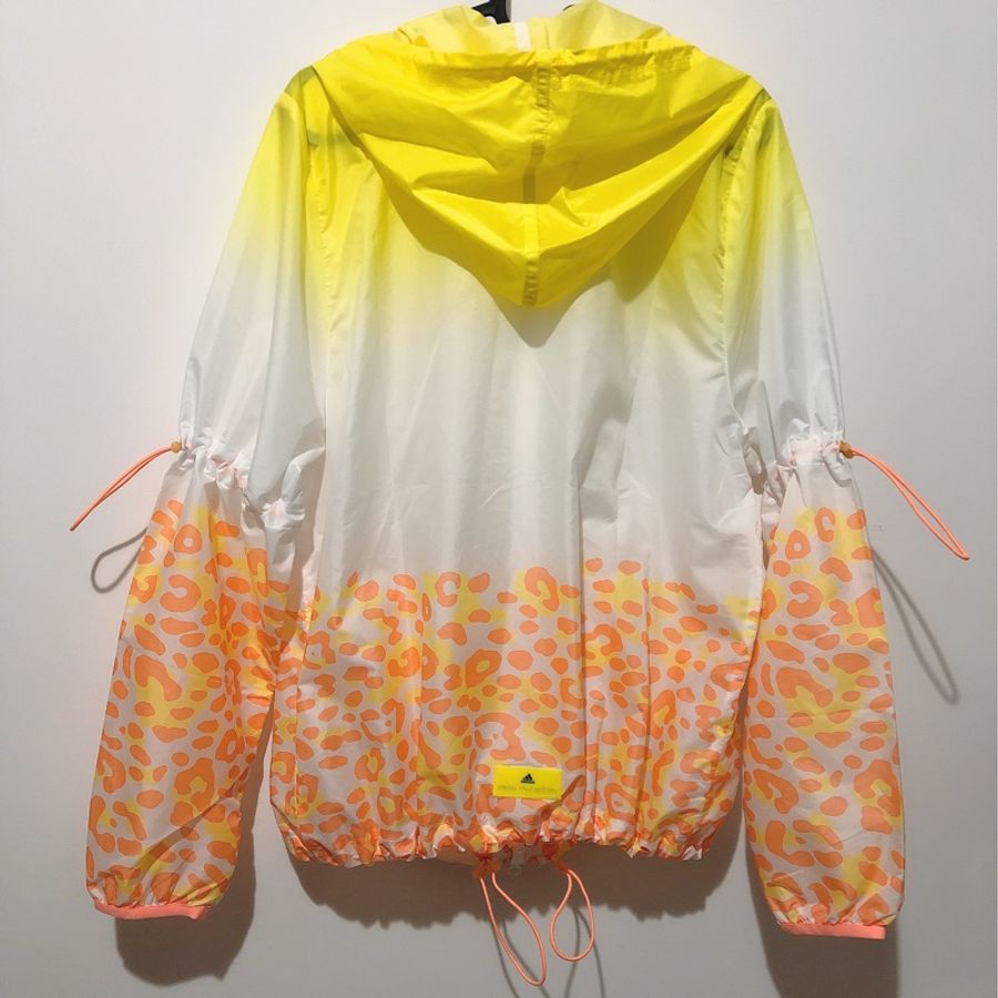 adidas 愛迪達 Stella McCartney 聯名款 防風 防撥水 運動 連帽外套 螢光黃/橘-3