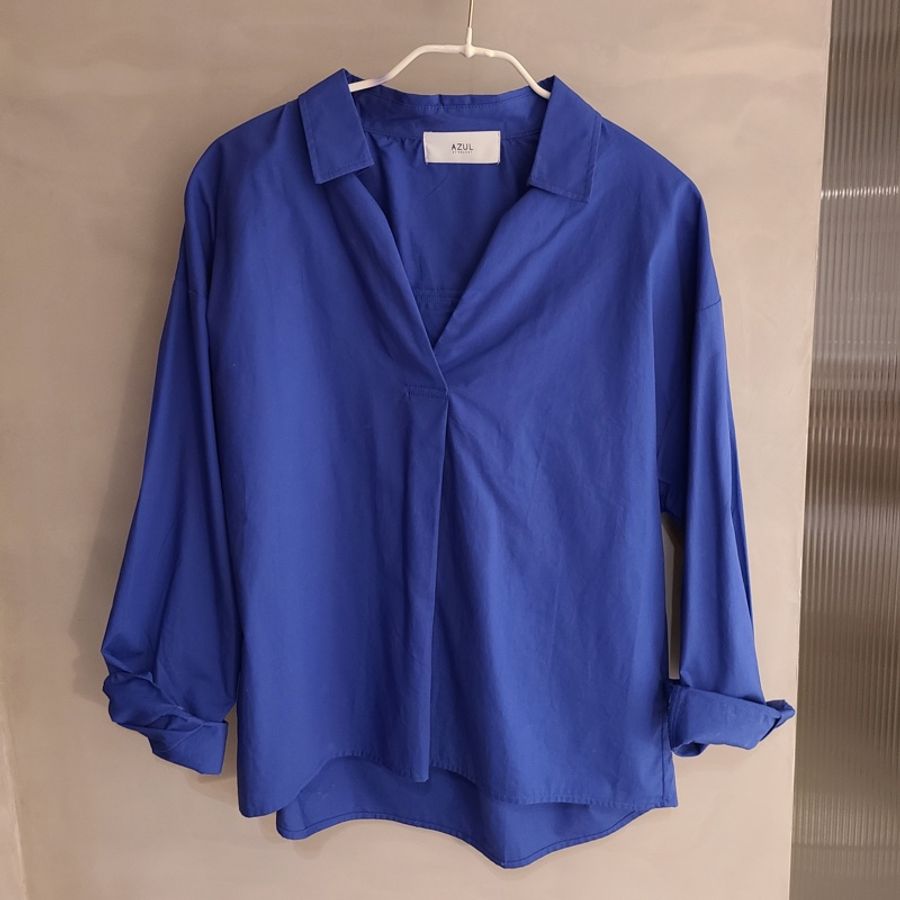 日本品牌AZUL by moussy寶藍色襯衫-2