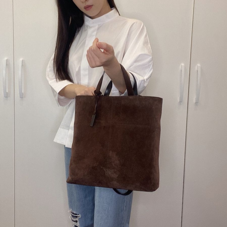 GUCCI 咖啡色麂皮托特包 (肩背/手提)-1