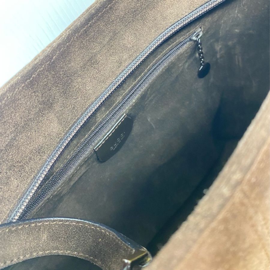 GUCCI 咖啡色麂皮托特包 (肩背/手提)-5