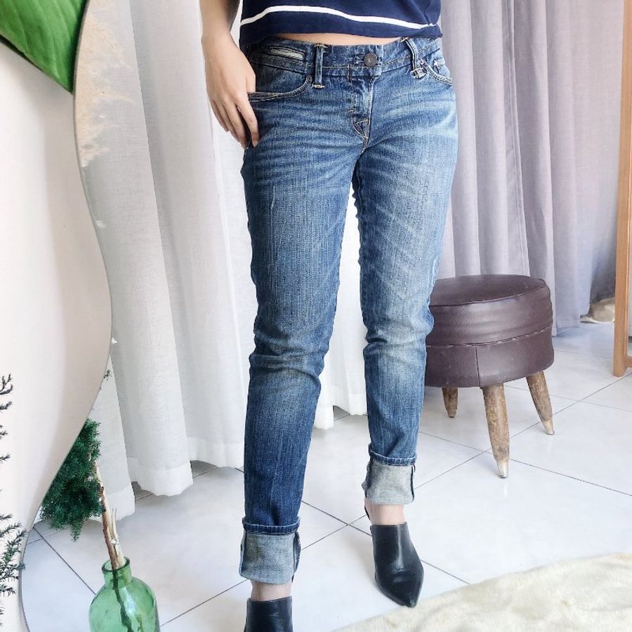 levis / W28 女丹寧棉質牛仔長褲 古著鉛筆褲窄管褲vintage pants-1
