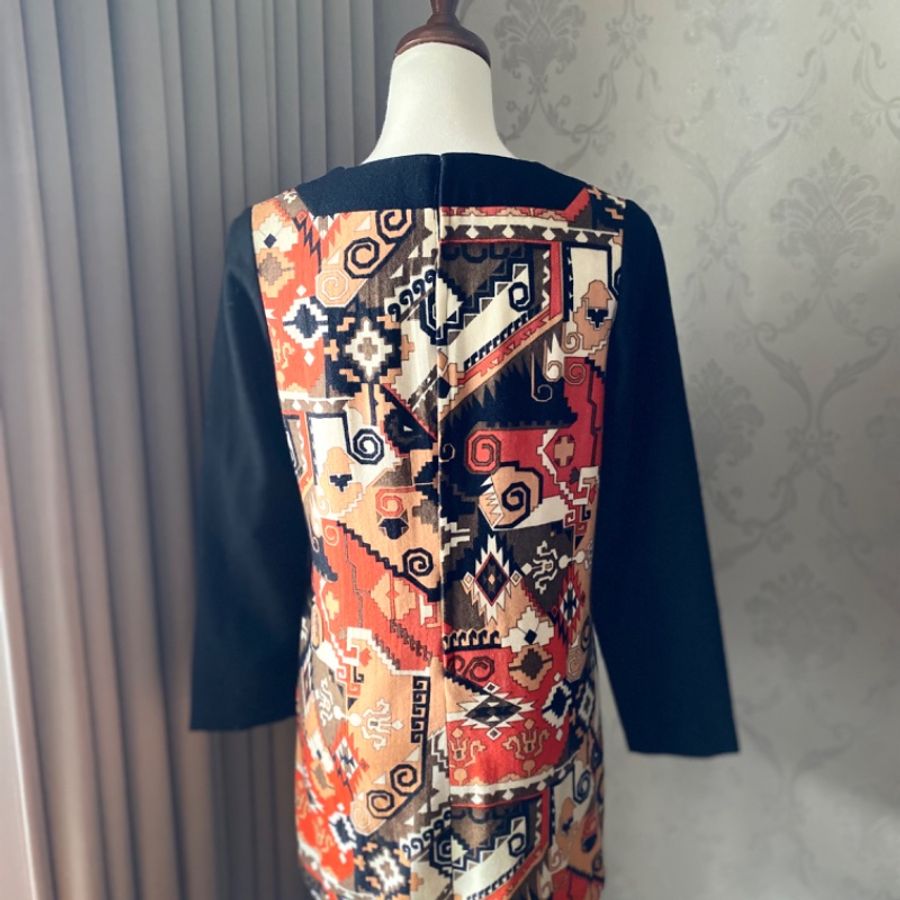 藏私·Collection_普普抽象毛料古著短洋裝訂製款-3
