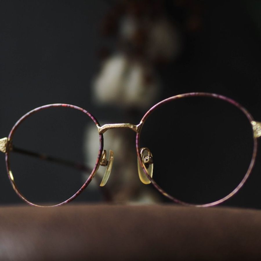 浪漫櫻花粉 花卉圓型鏡框 細框古董眼鏡 Japan/glasses-0