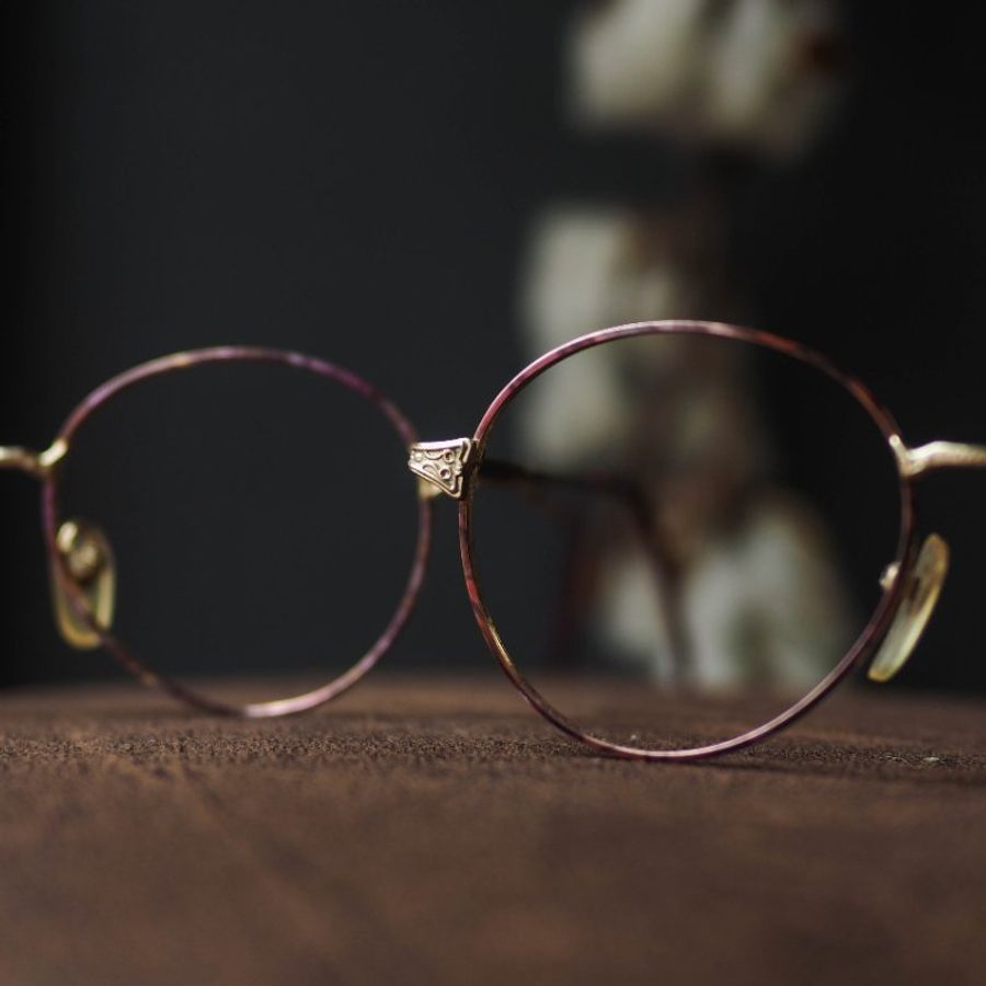 浪漫櫻花粉 花卉圓型鏡框 細框古董眼鏡 Japan/glasses-6