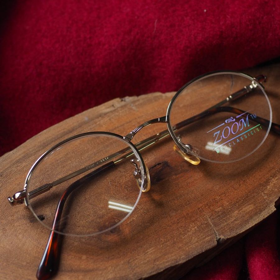 經典簡約金絲弧形線性半框式圓型鏡框 細框古董眼鏡Japan/glasses-0