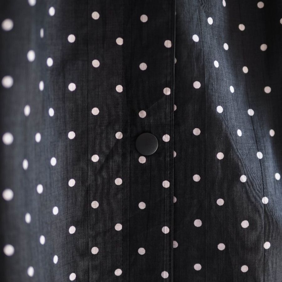 墨日全黑水玉碎點綁帶雙面穿 古董薄質風衣外套 dustcoat jacket-3