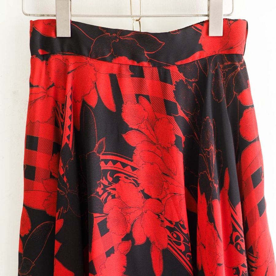 熱情烈焰純紅x墨黑青澀戀愛時光 古董雙層紡紗A字包裙 紗裙 skirt-1