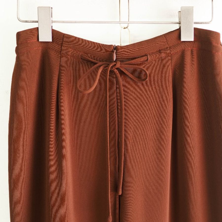 浪漫午後下午茶拿鐵時光 古董厚紡紗綁帶長褲寬褲 pants vintage-1