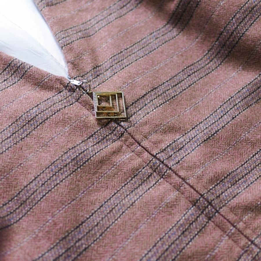 莫蘭迪灰藕粉經典優雅冬日女人 古董羊毛毛料連身洋裝長裙 dress-9