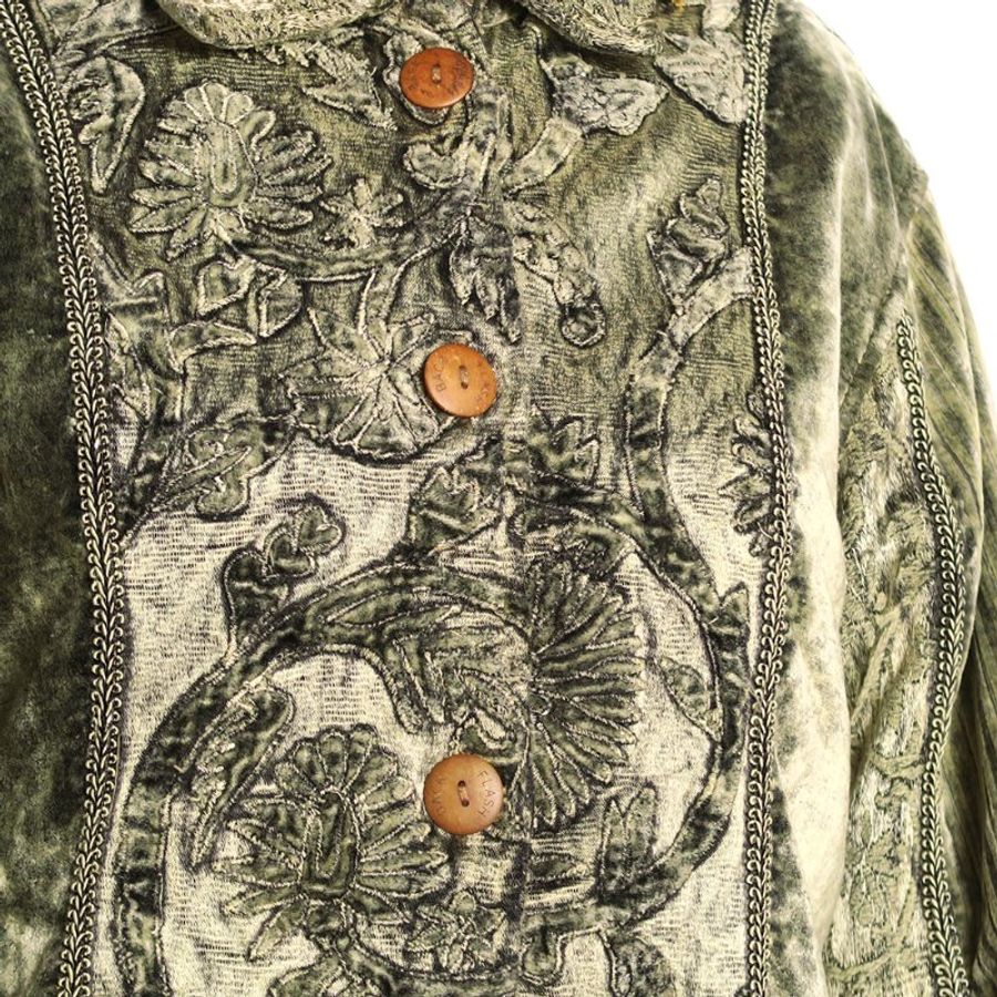 天鵝絨刺繡。古著花毯外套 (FJ 03)-4