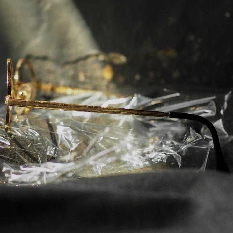 簡約線性琺瑯塗框橢圓軌道金屬鏡框 古董眼鏡 italy/glasses-7