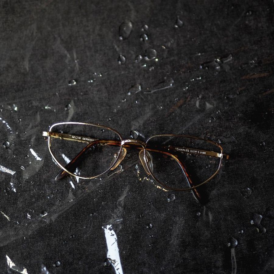 埼玉青春搖滾 琥珀鏡腳 金絲雕花鏡特殊三角框眼鏡 Japan/glasses-0