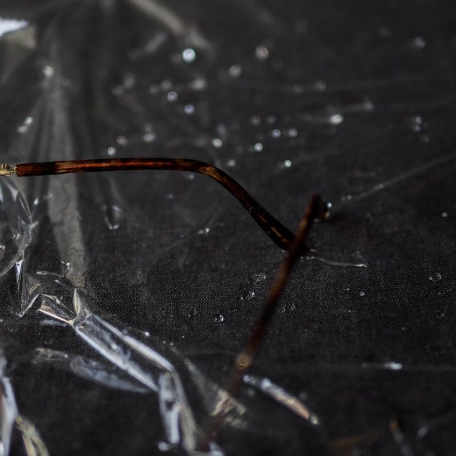 埼玉青春搖滾 琥珀鏡腳 金絲雕花鏡特殊三角框眼鏡 Japan/glasses-6