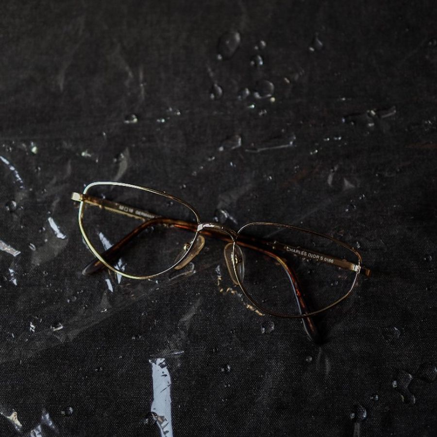 埼玉青春搖滾 琥珀鏡腳 金絲雕花鏡特殊三角框眼鏡 Japan/glasses-7