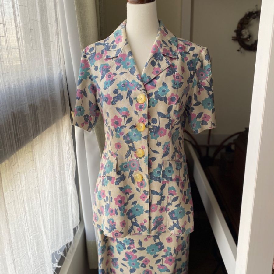 藏私·Collection_台灣70年代大花普普風古著套裝-0
