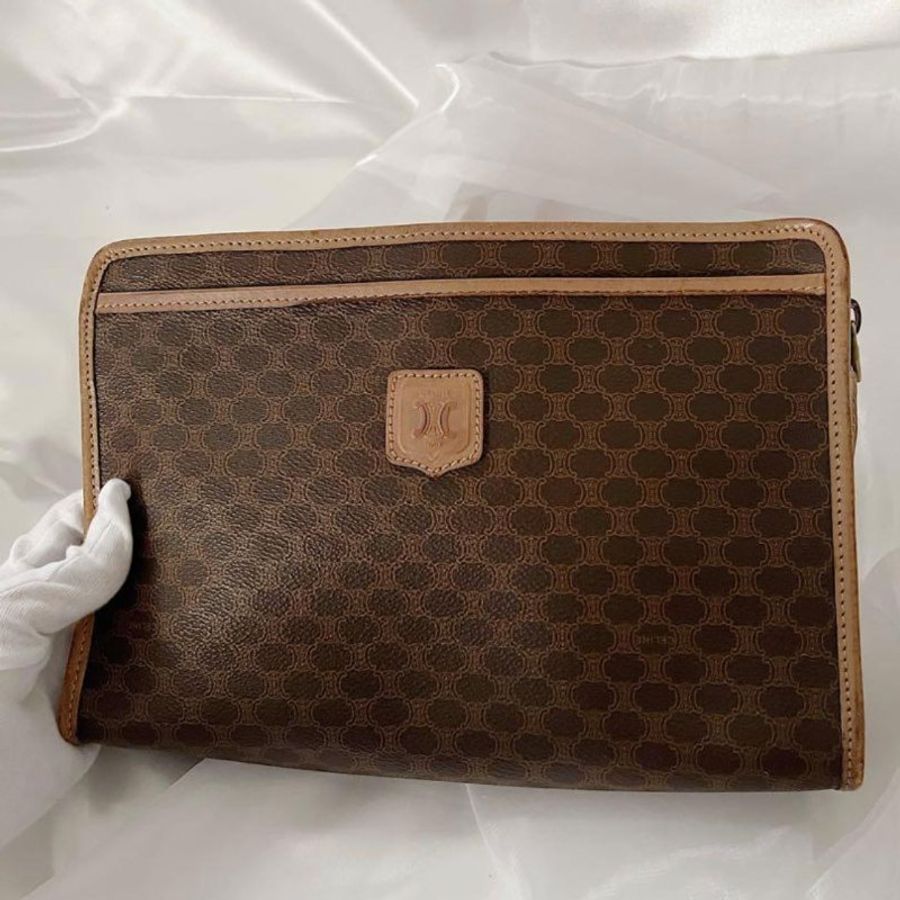 Vintage Celine 經典雙層老花手拿包-1